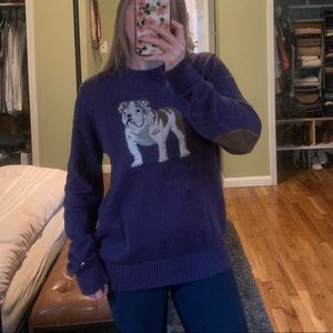 TH bulldog sweater with suede elbow pads